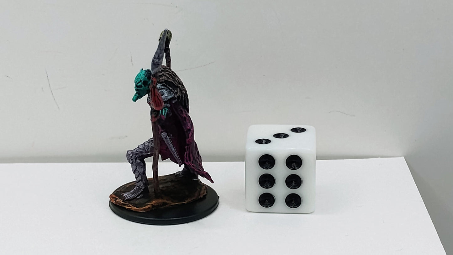 Ghoul Miniature: Necrotic Undead with Staff & Spear