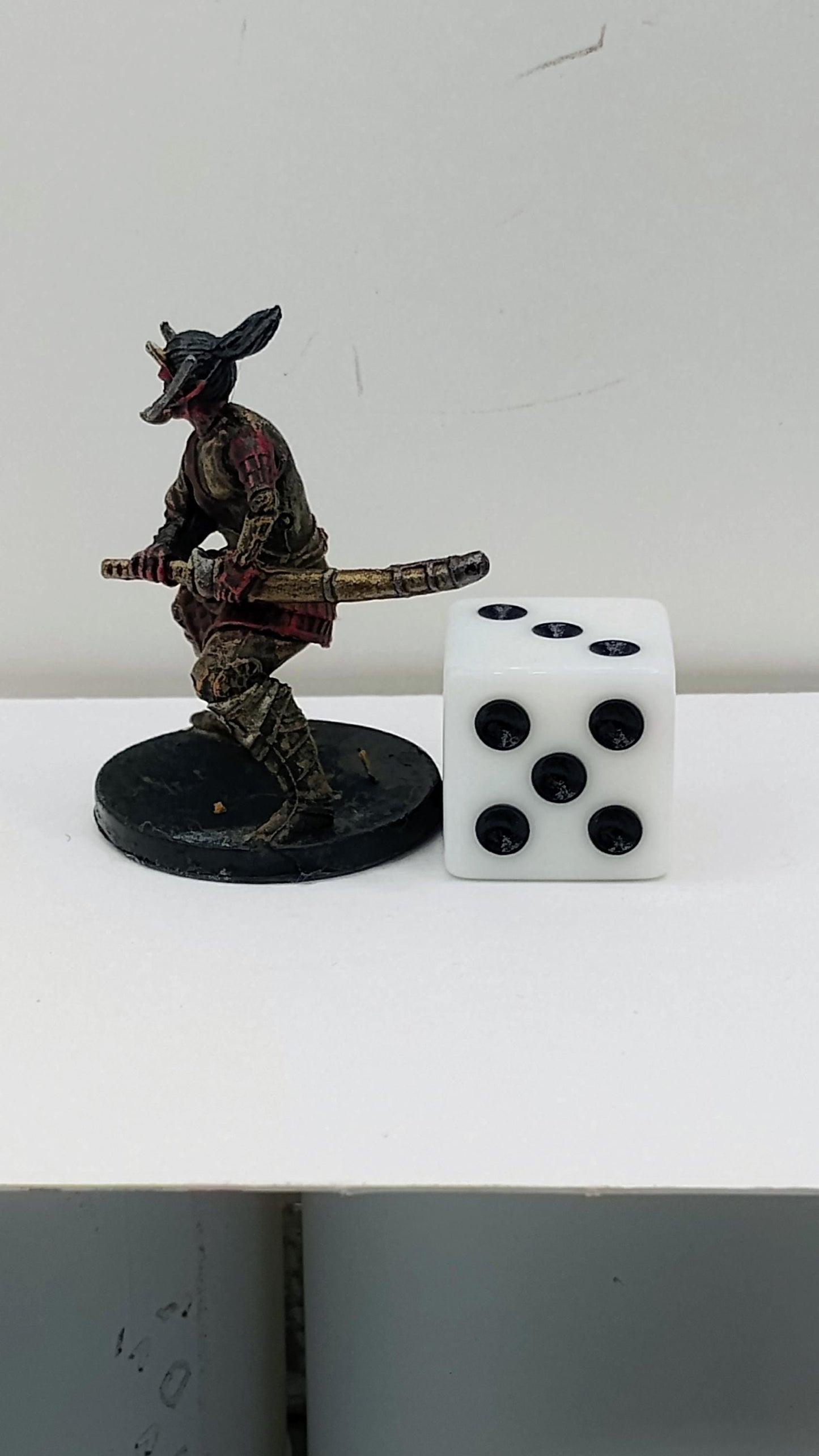 Tiefling Samurai Warrior Art Print: Fantasy Illustration