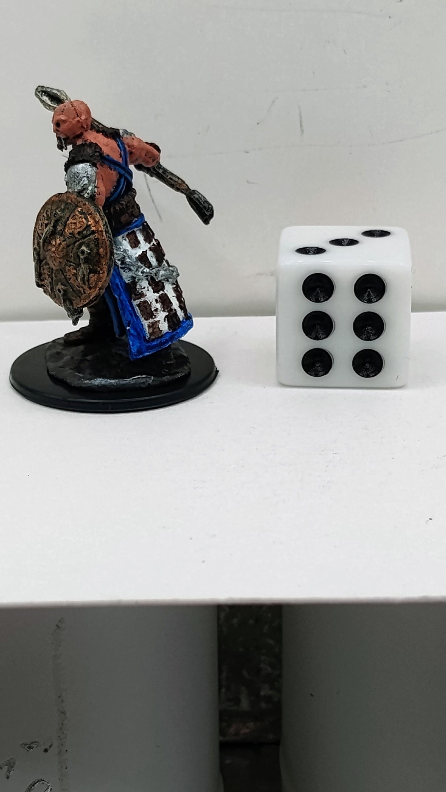 Human Barbarian Miniature: Fierce Warrior with Mace & Shield