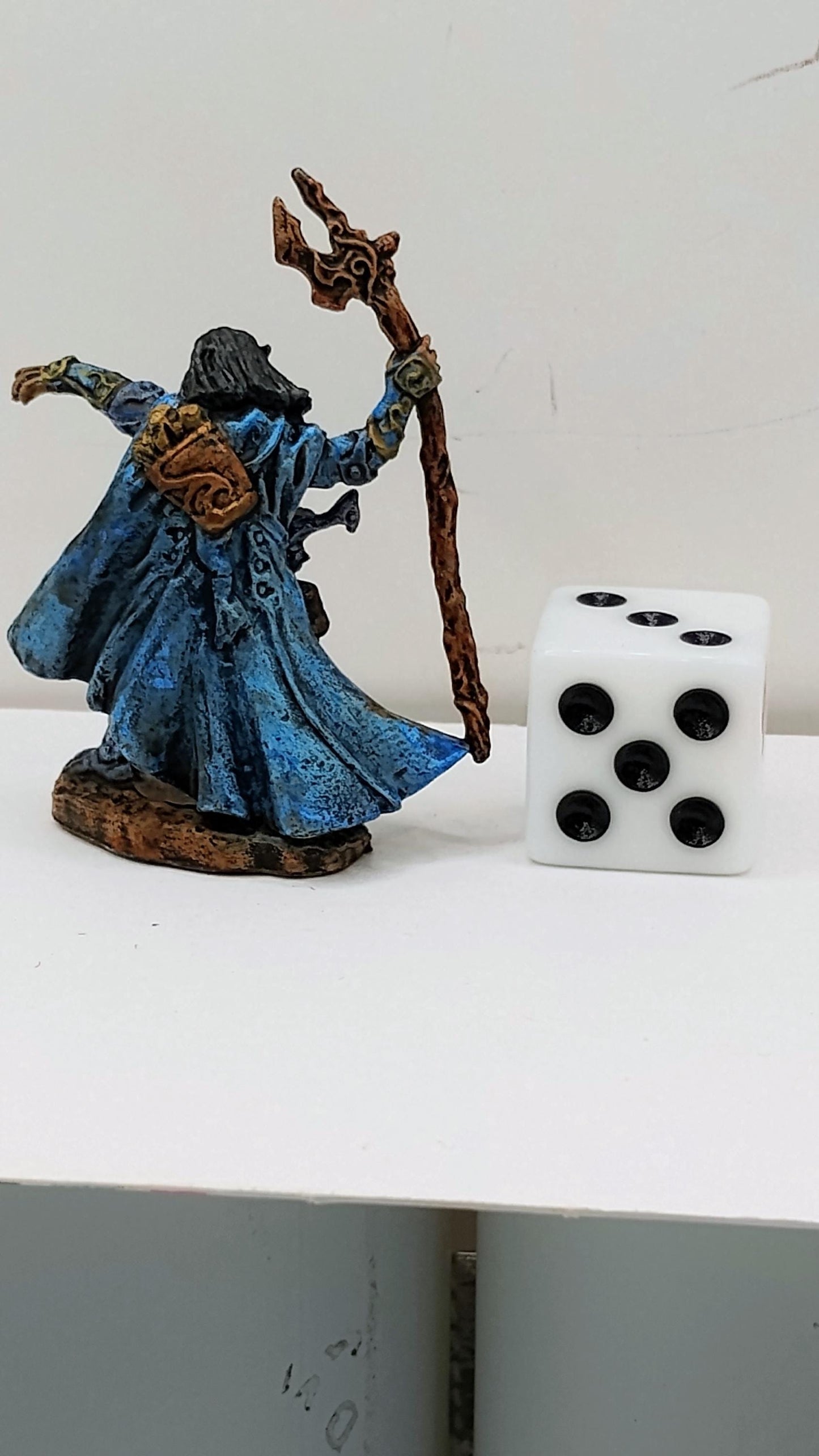 Human Druid Miniature: Weathered Leather, Twisted Staff