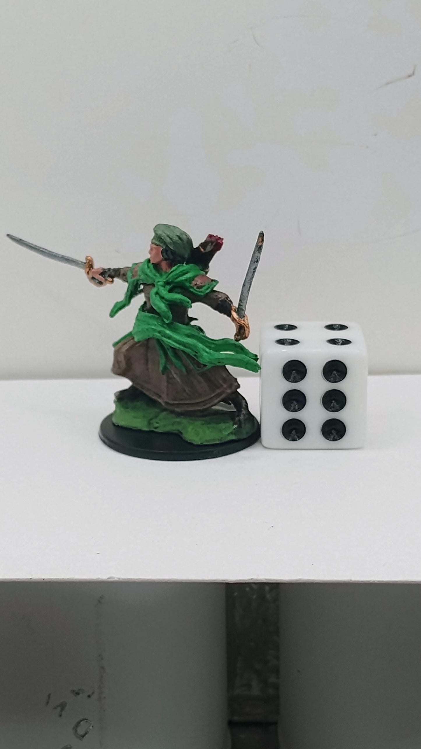 Human Ranger Miniature: Dual Blades, Forest Cloak