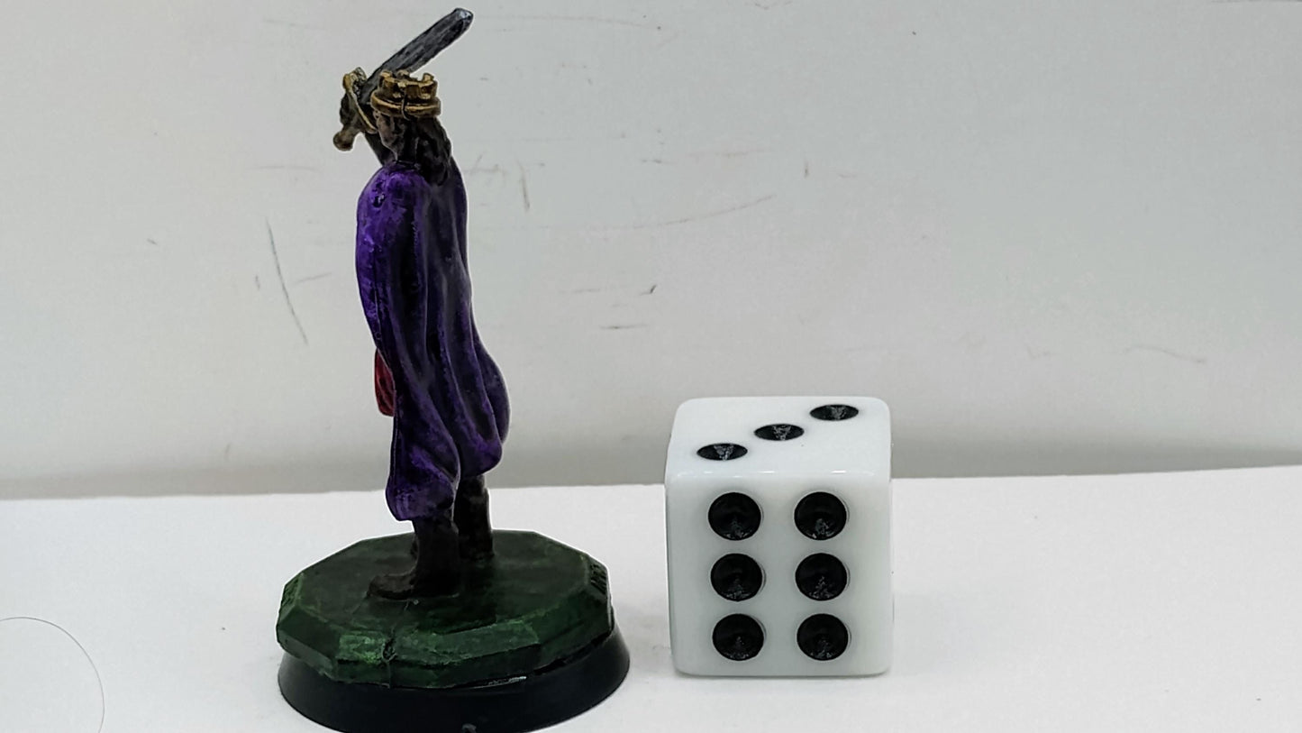 Human King Art Print: Regal Red, Golden Crown, Purple Cloak