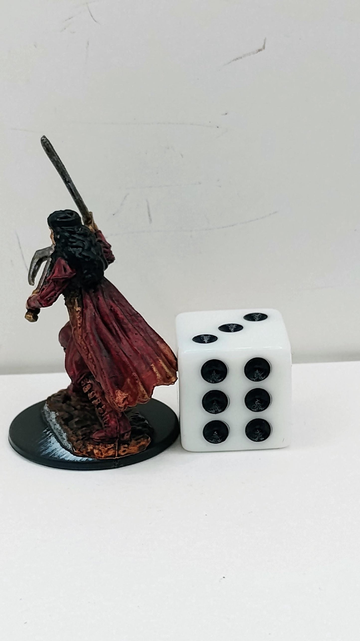 Vampire Hunter Miniature: Blood-Red Garb, Sword & Axe