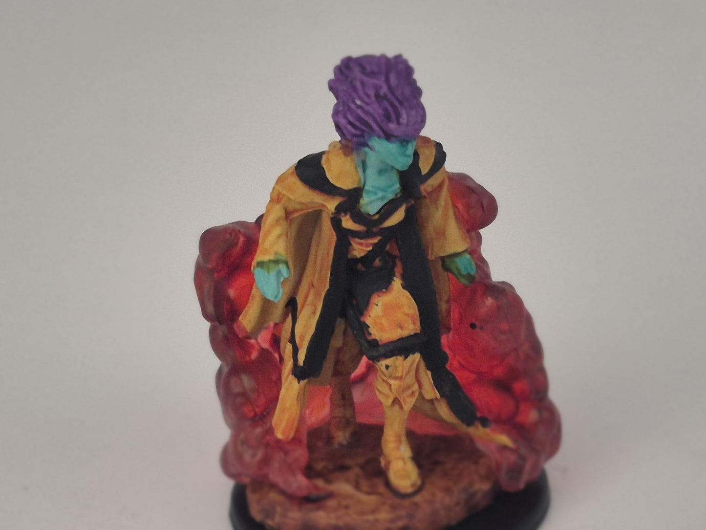 Tiefling Sorcerer Art Print: Crimson Flame, Violet Hair