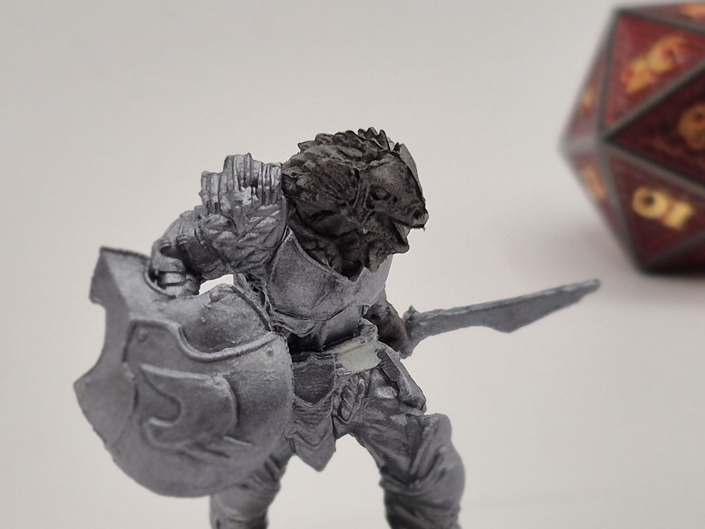Dragonborn Fighter Miniature, Steel Clad Warrior