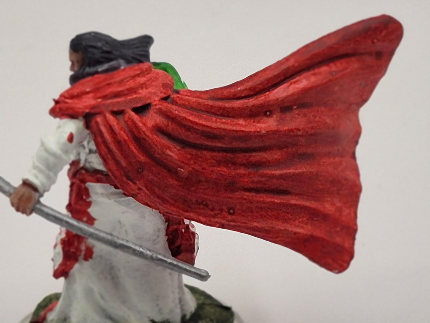 Elf Wizard: Crimson Cloak, Green Arcane Fire
