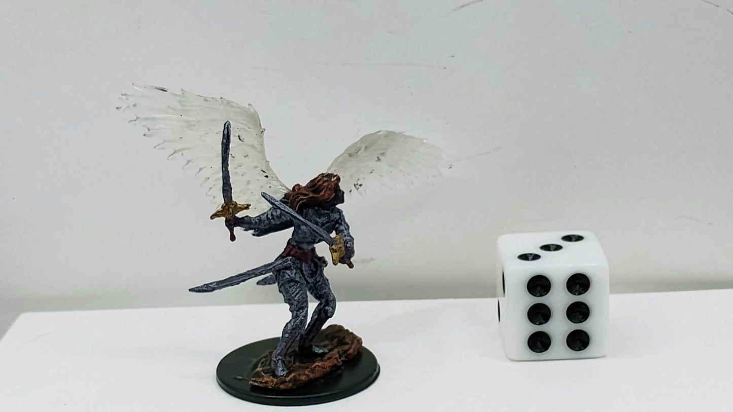 Aasimar Paladin Miniature: Twin Blades, D&D Fantasy Figure