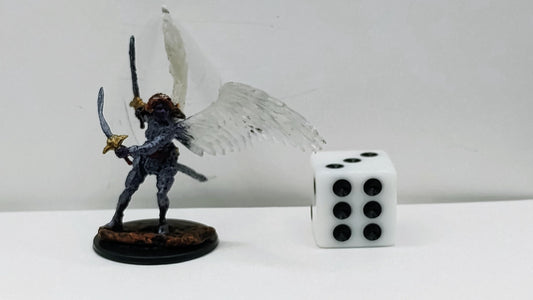 Aasimar Paladin Miniature: Twin Blades, D&D Fantasy Figure