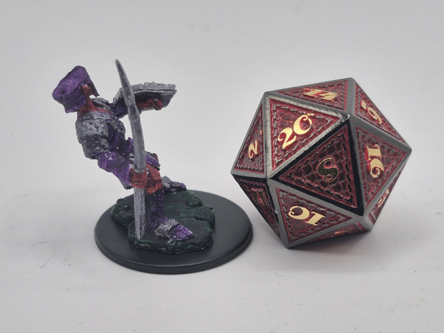 Hobgoblin Warrior Miniature: Crimson Skin, Iron Armor