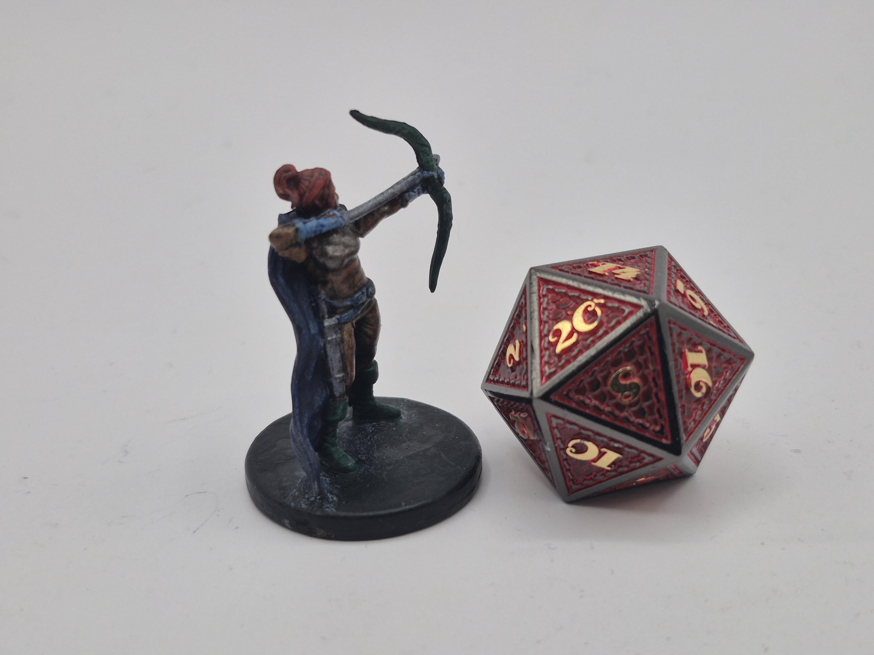 Human Archer Art Print: Vigilant Hunter with Green Bow