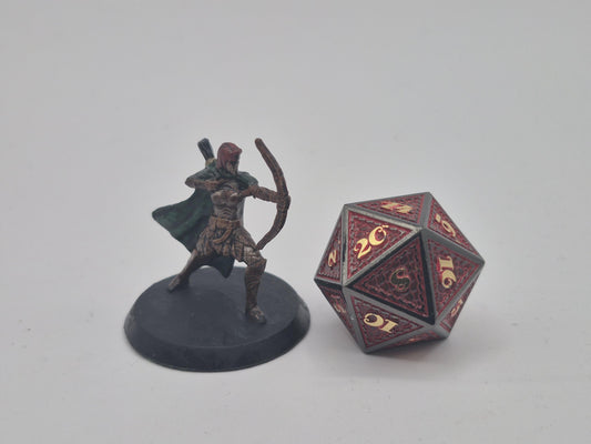 Human Archer Art Print: Fantasy Warrior, Crimson Hair