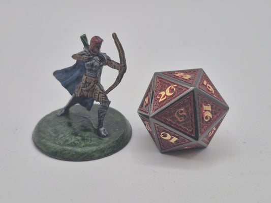 Crimson-Mane Human Archer Art Print: Fantasy Illustration