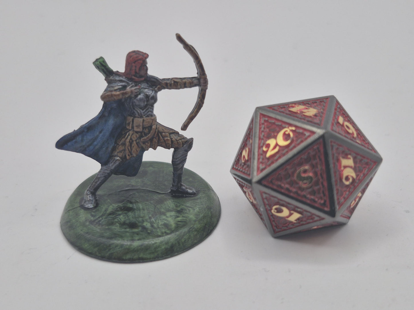 Crimson-Mane Human Archer Art Print: Fantasy Illustration