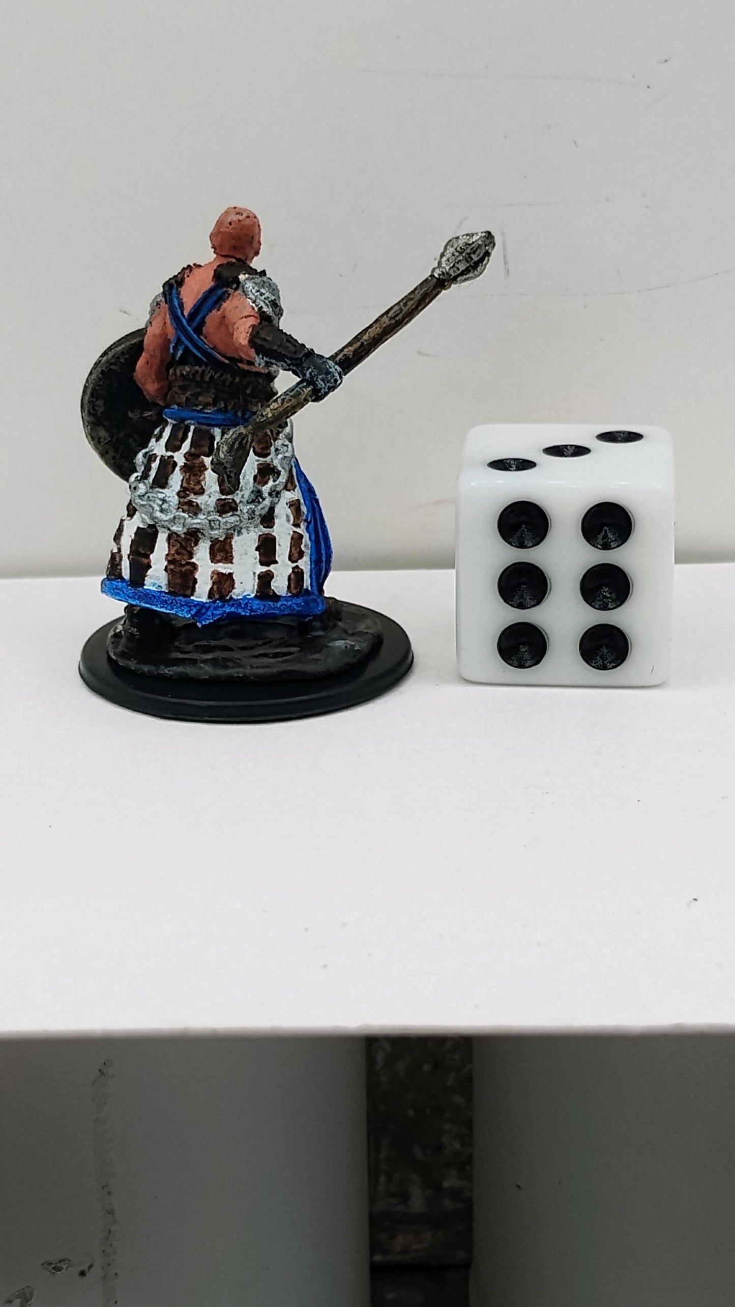 Human Barbarian Miniature: Fierce Warrior with Mace & Shield