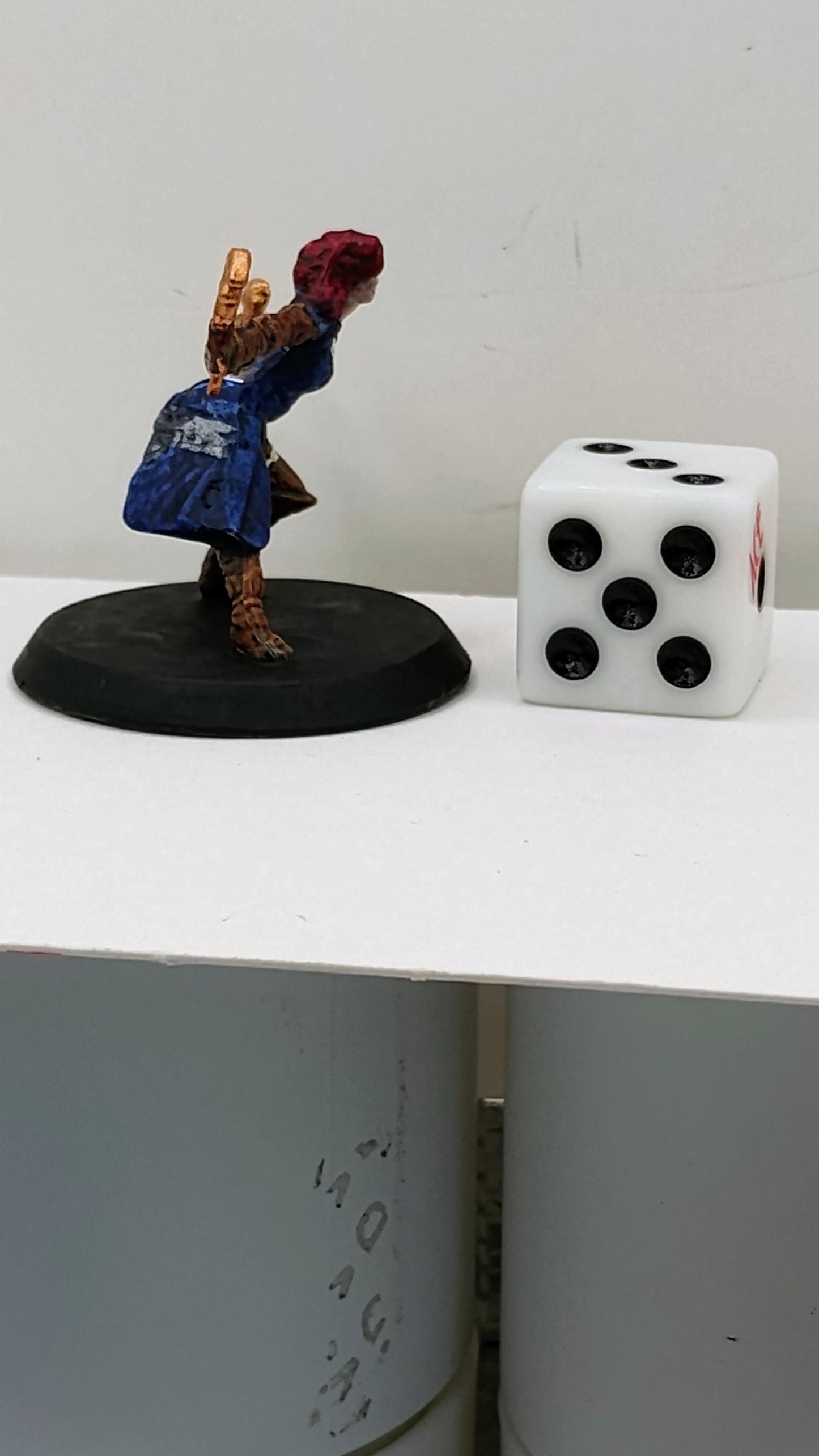 Human Hookmaster Miniature: Dual Golden Hooks, Braided Crimson Hair