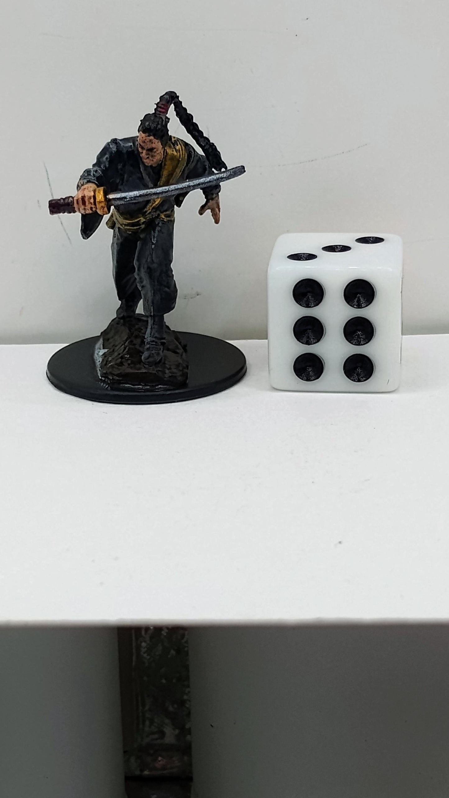 Human Monk Miniature: Katana, Golden Accents