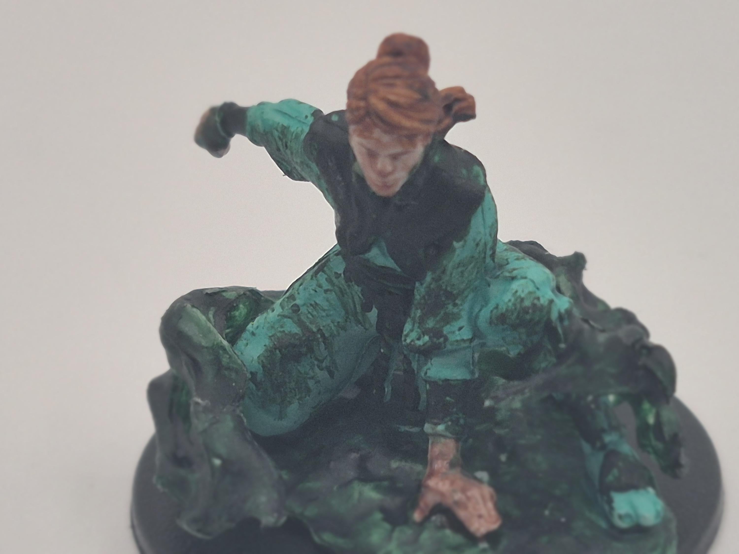 Sea Green Robe Human Monk: Fantasy Miniature Figure