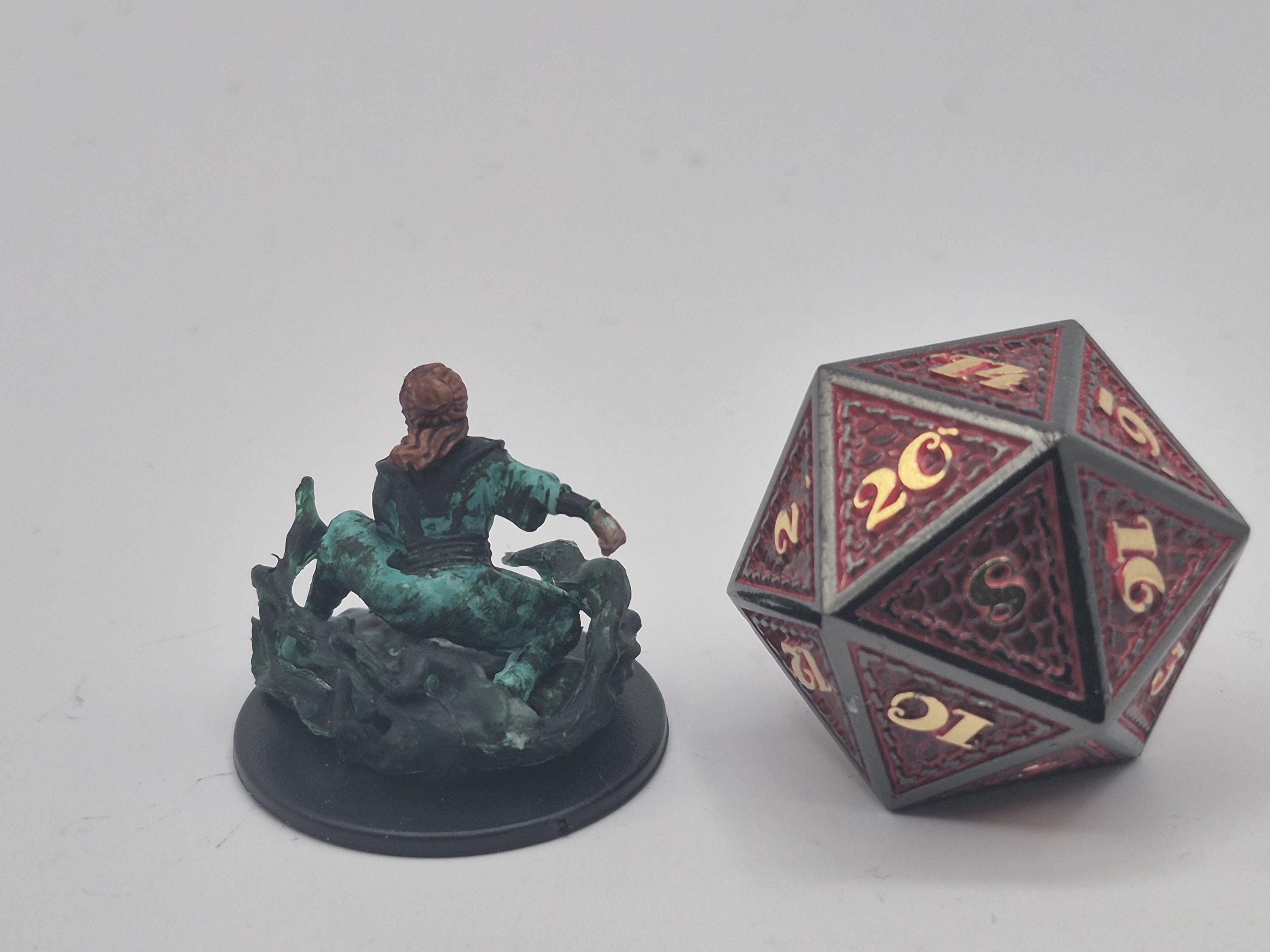 Sea Green Robe Human Monk: Fantasy Miniature Figure