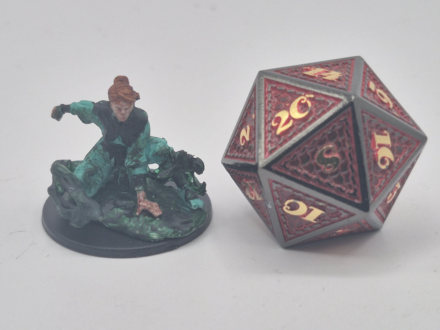 Sea Green Robe Human Monk: Fantasy Miniature Figure