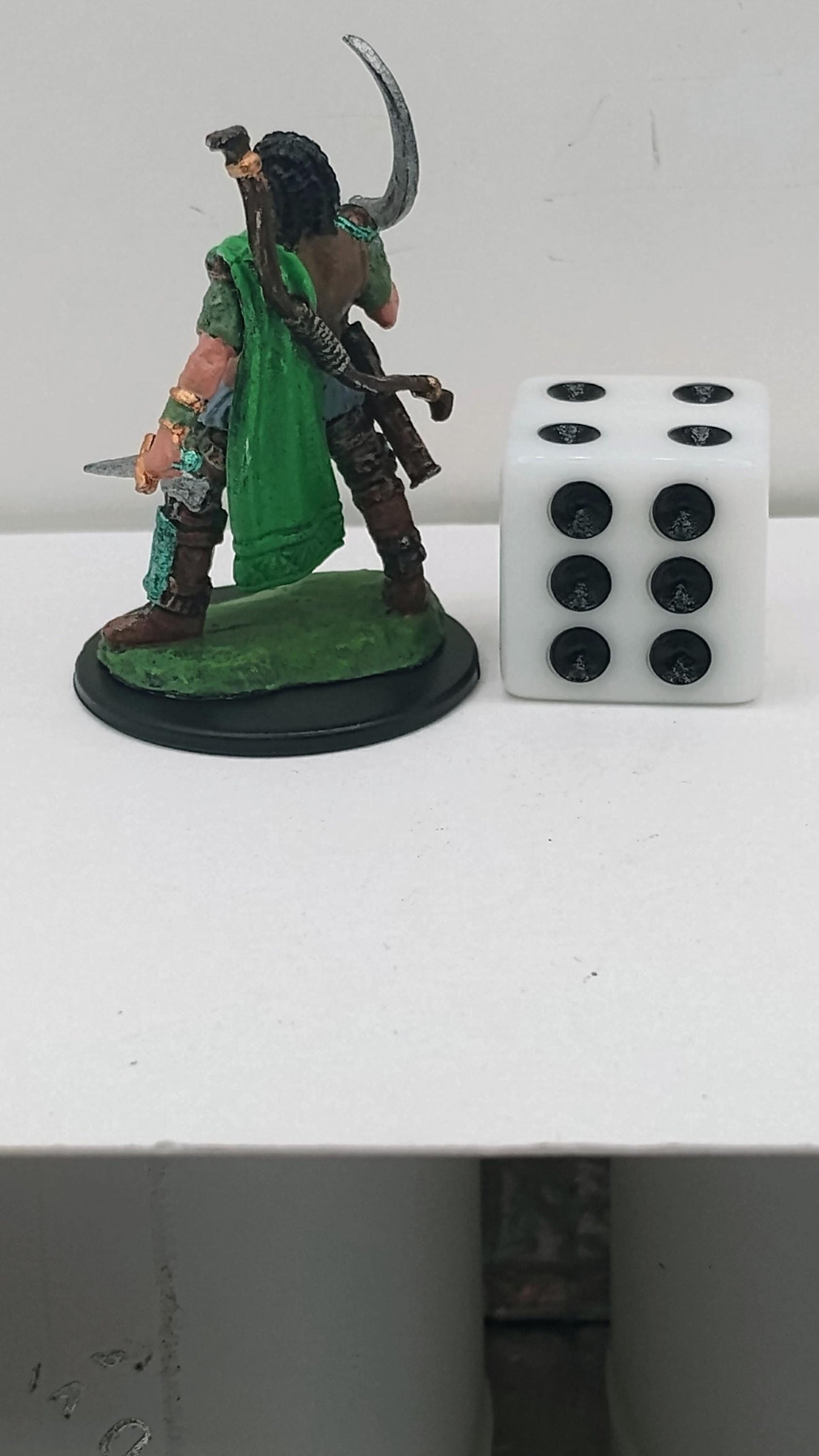 Human Ranger Miniature: Twin Blades, Bow - D&D Tabletop RPG