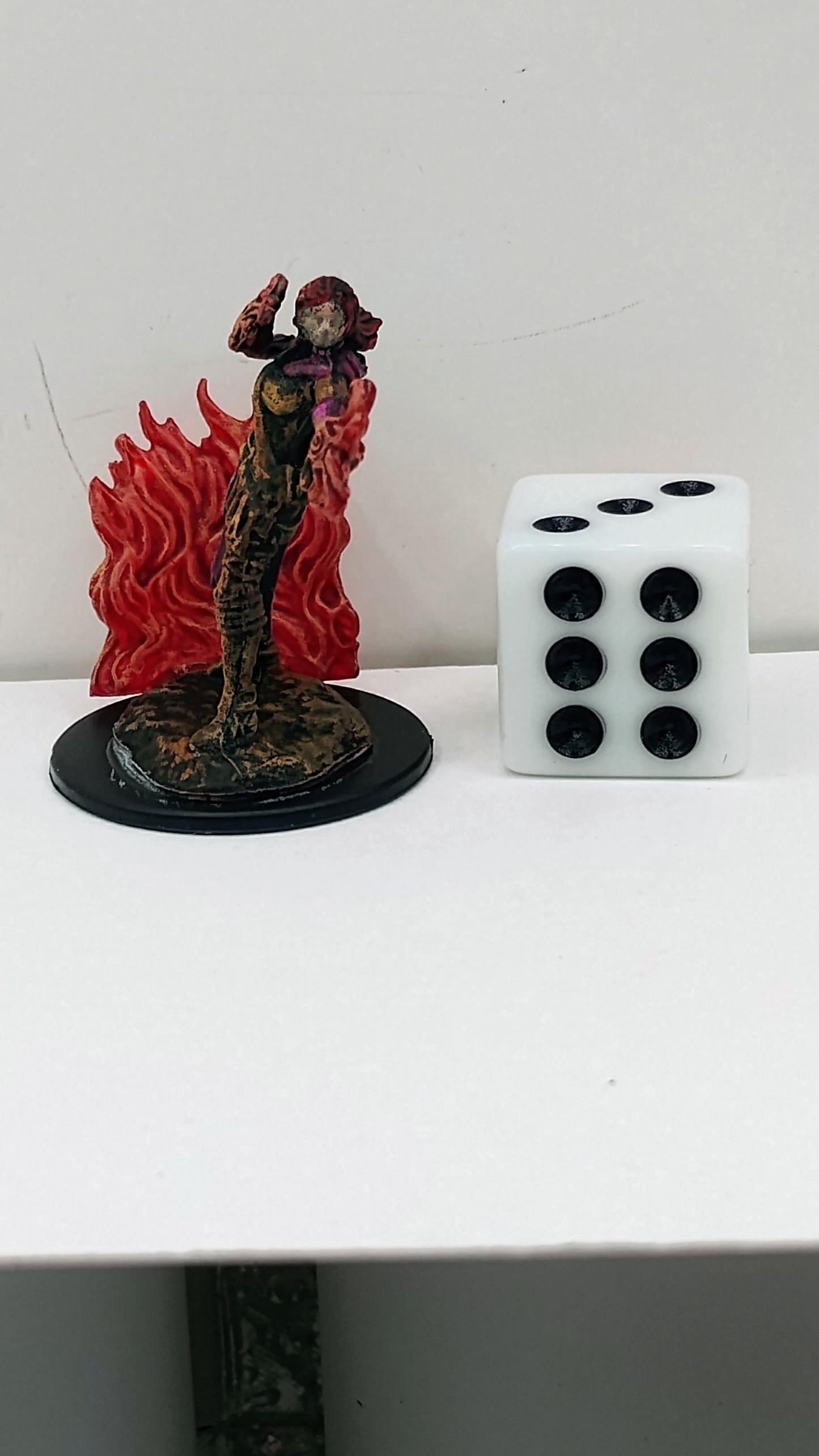 Human Sorcerer Miniature: Flame Arcane Energy, RPG Tabletop Gaming