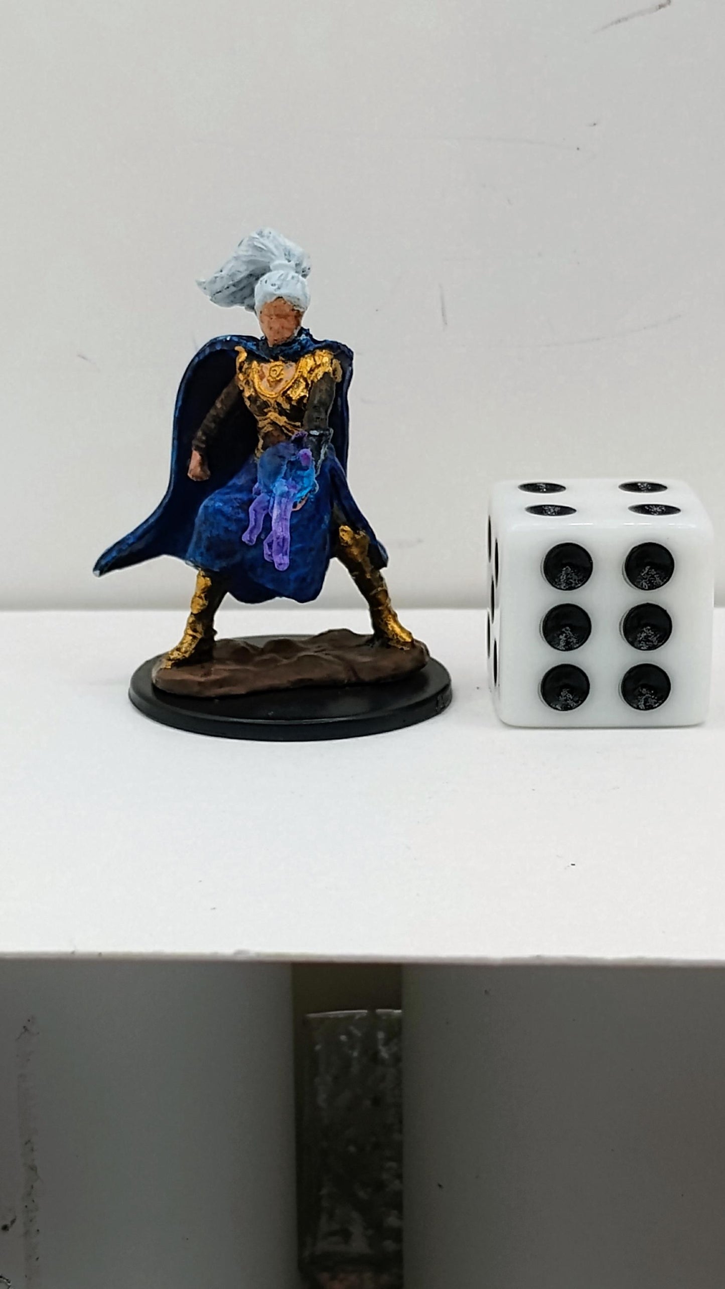 Human Sorcerer: Navy & Gold Armor, Violet Energy