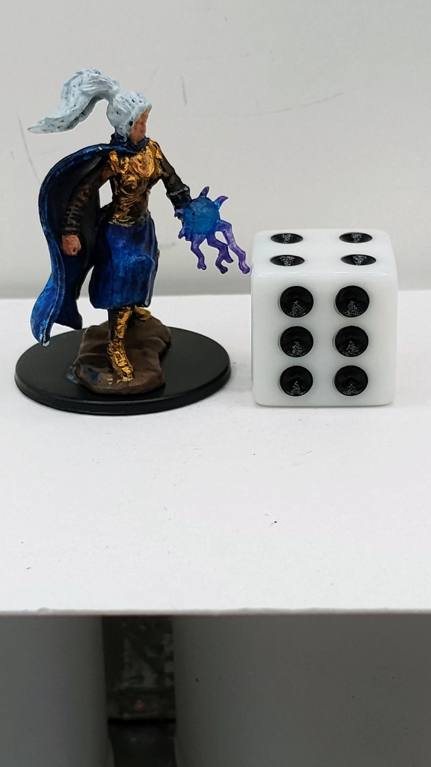 Human Sorcerer: Navy & Gold Armor, Violet Energy