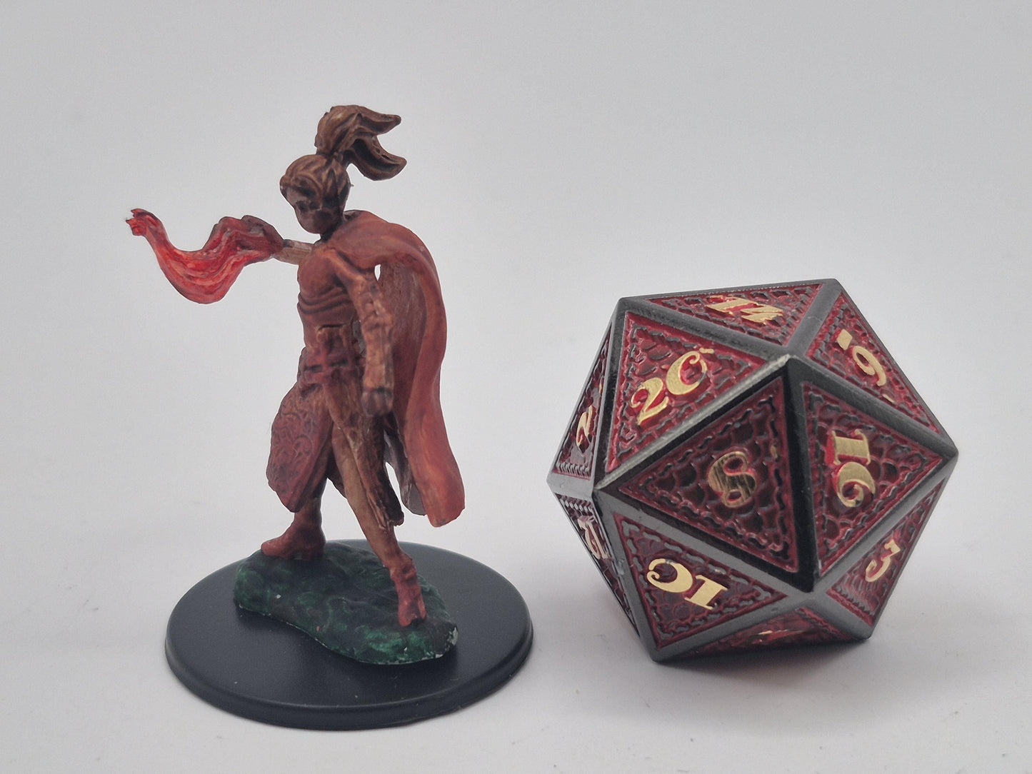 Human Sorceress Miniature: Red Armor Battle Mage