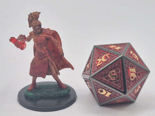 Human Sorceress Miniature: Red Armor Battle Mage