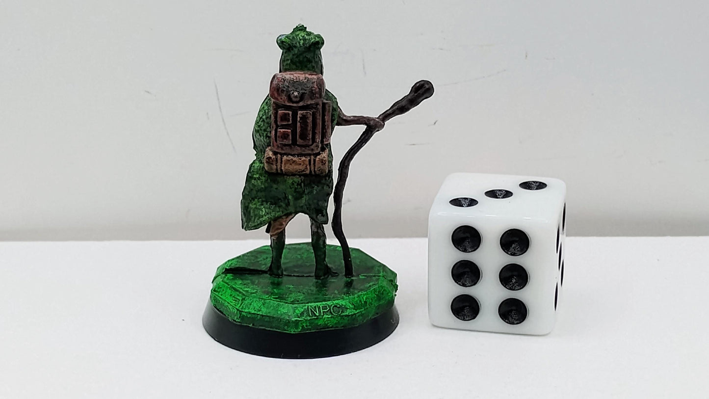 Human Fur Trader Miniature: Bear-Hide Cloak, Wilderness Merchant