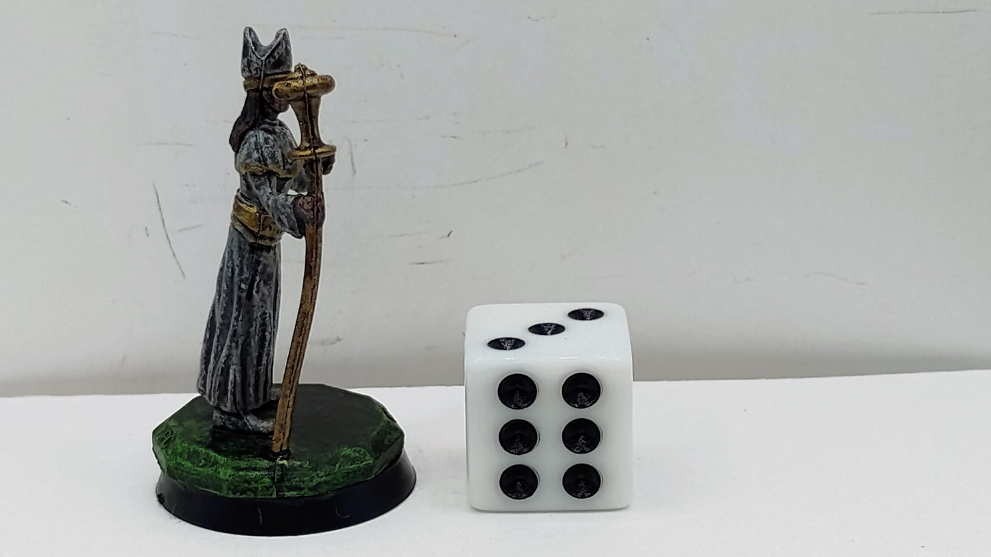 Human Priest Miniature: Gray and Gold Robes, Divine Guidance