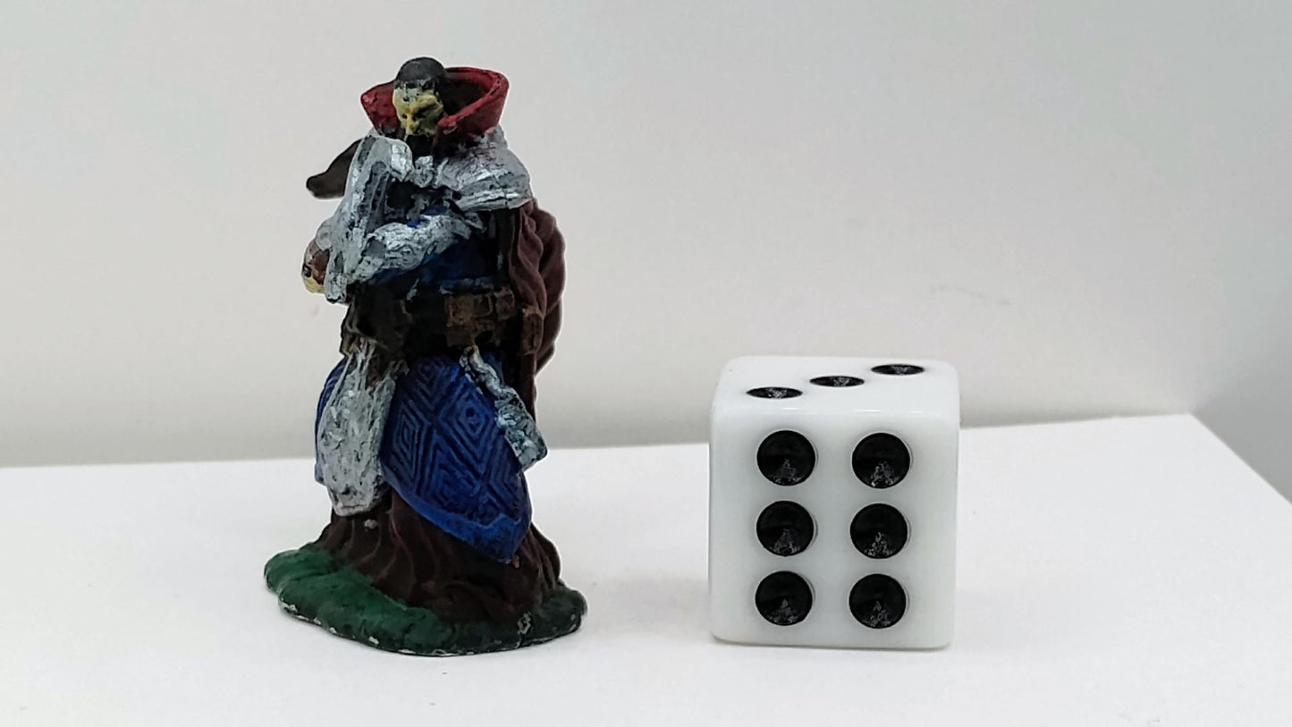 Human Wizard Miniature: Crimson Cloak, Silver Armor