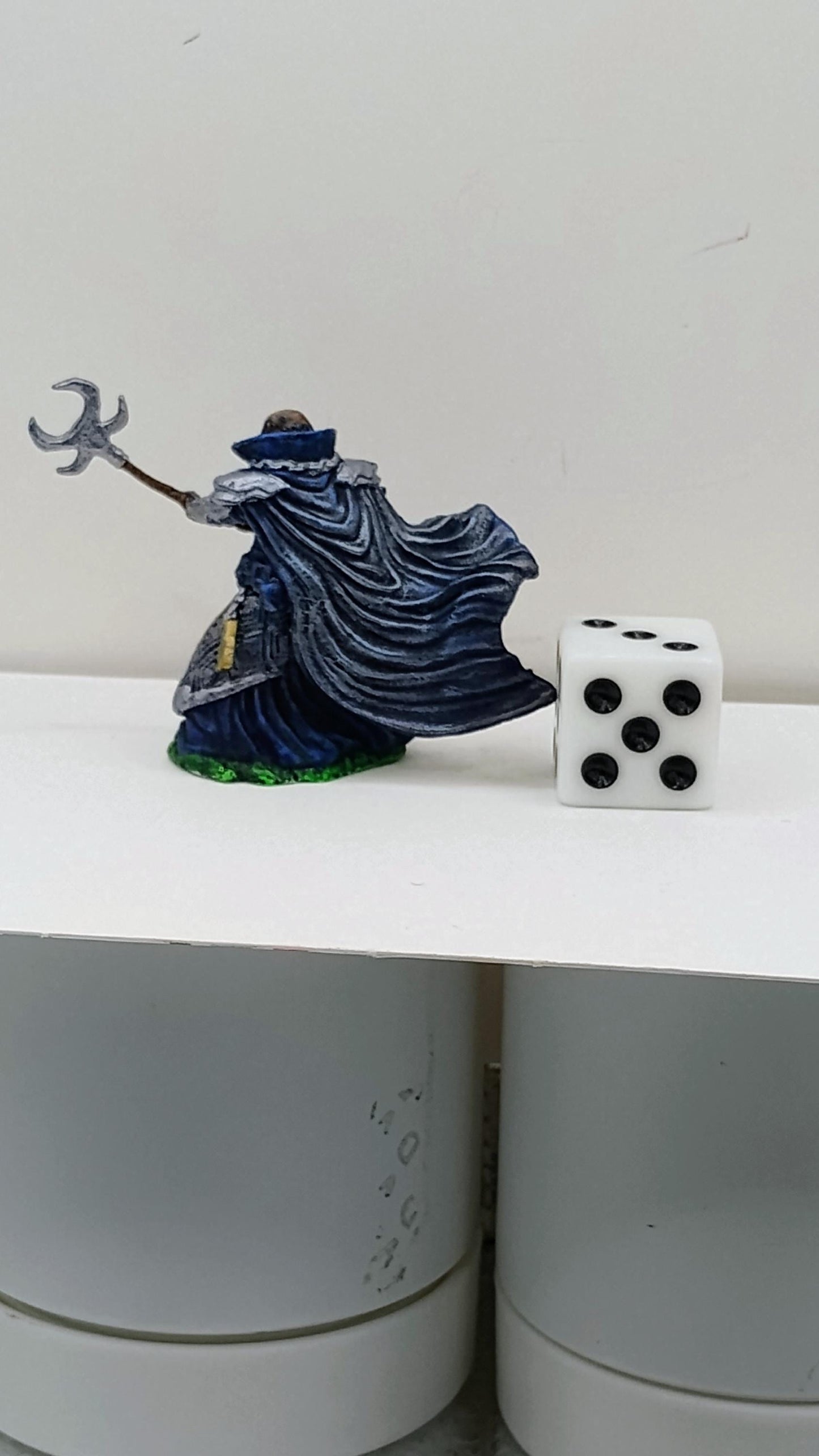 Human Wizard Art Print: Navy Robes, Silver Armor