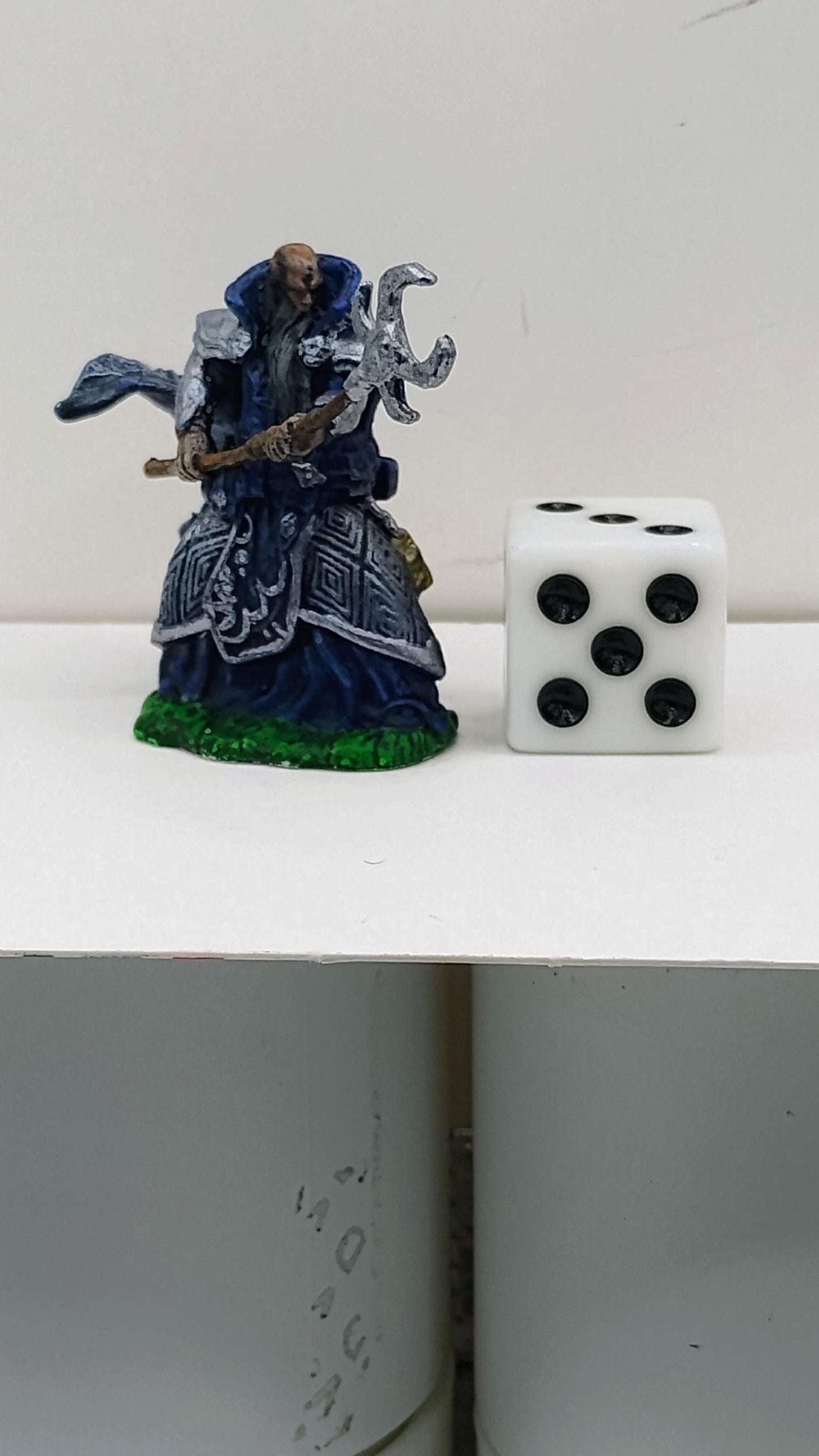 Human Wizard Art Print: Navy Robes, Silver Armor