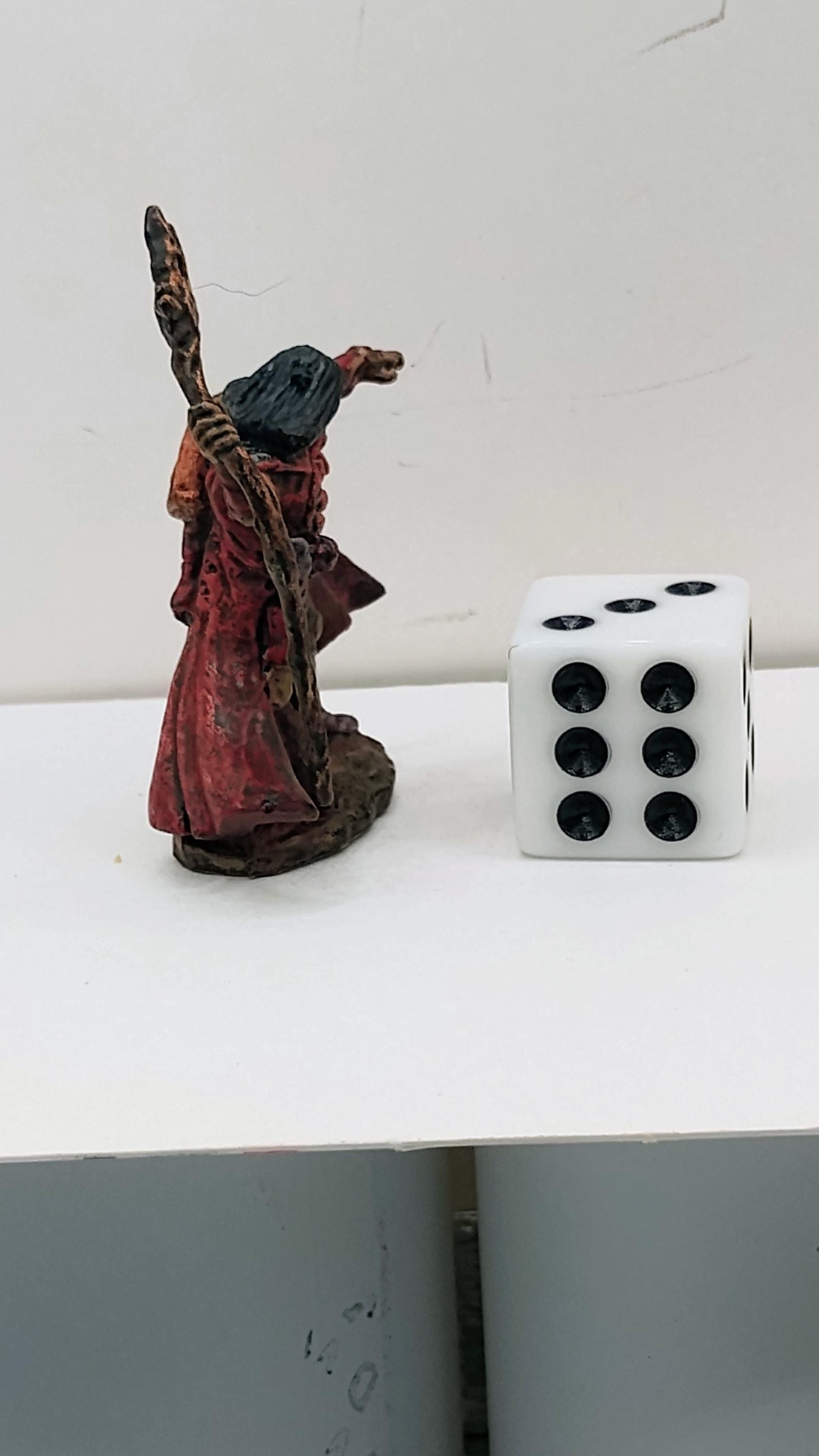 Fierce Human Wizard Art Print: Battle Sorcery Illustration