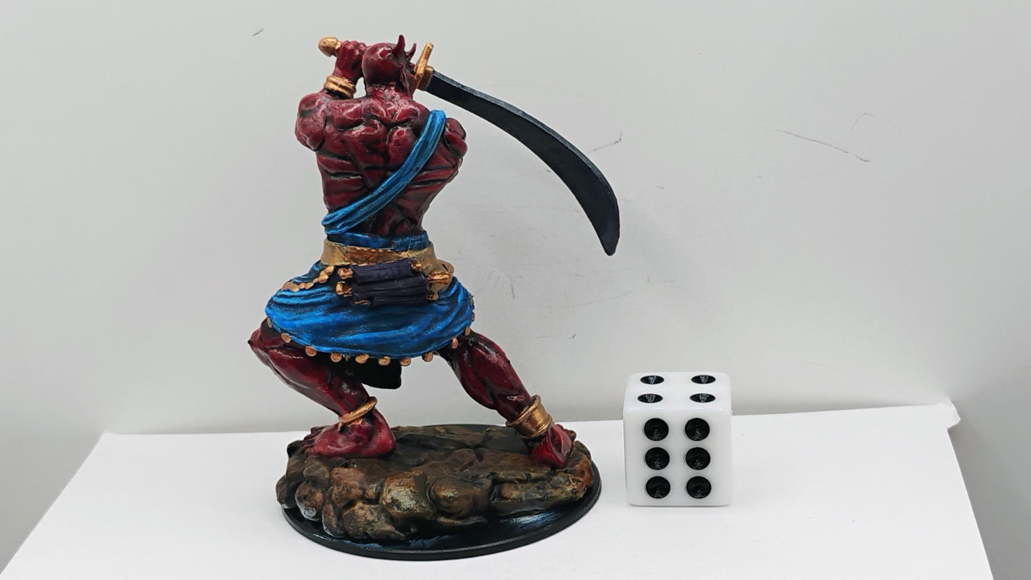 Efreeti Miniature: Flame and Iron Warrior