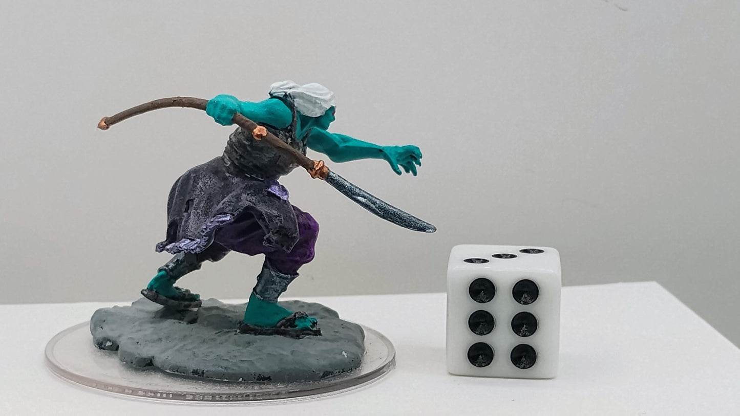 Teal Oni Miniature, Glaive Warrior