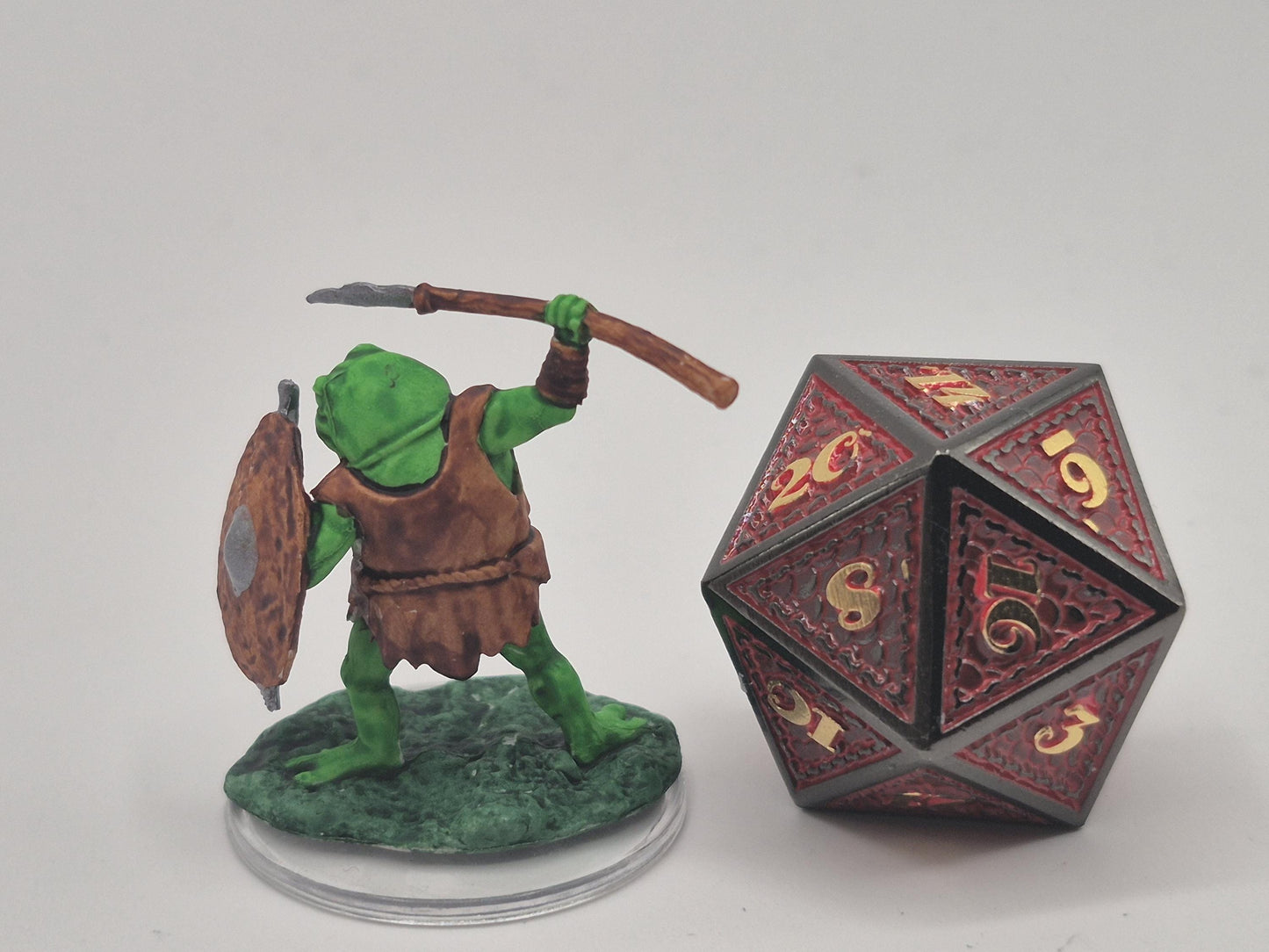 Bullywug Miniature: Froggy Warrior with Spear & Shield