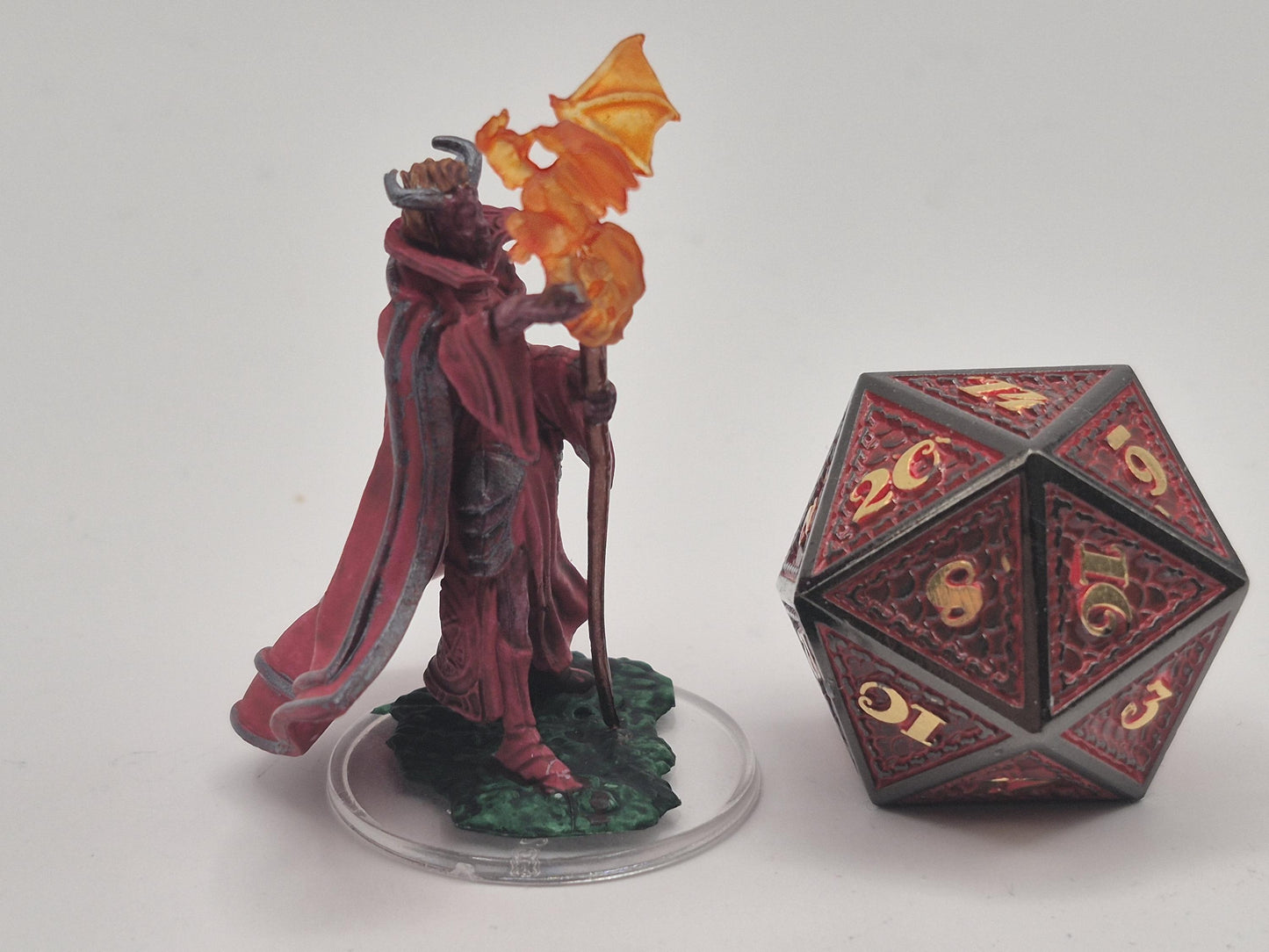 Cultist Miniature: Crimson Robes, Dragon Staff