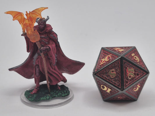 Cultist Miniature: Crimson Robes, Dragon Staff