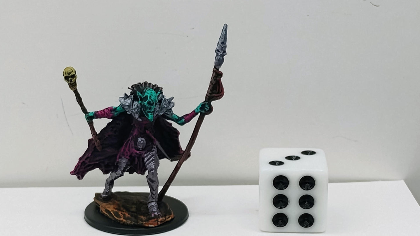 Ghoul Miniature: Necrotic Undead with Staff & Spear