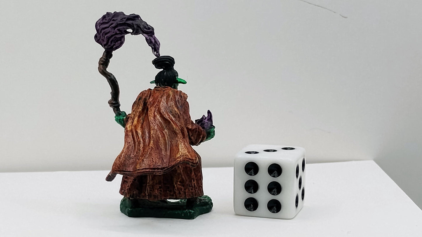 Orc Warlock Miniature: Violet Flame Staff, Eldritch Power