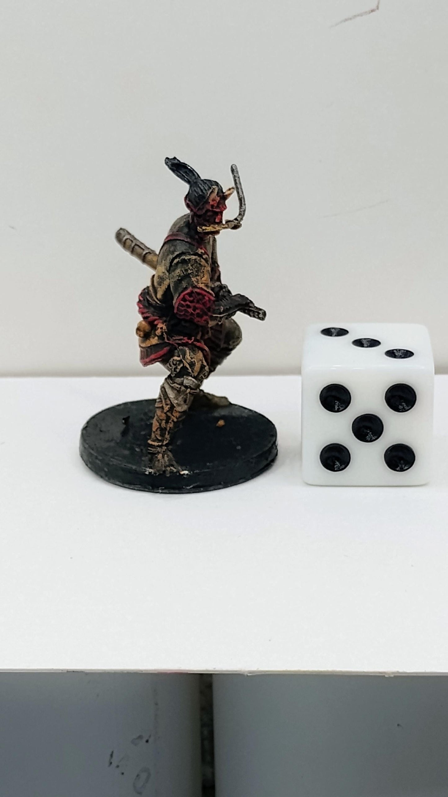 Tiefling Samurai Warrior Art Print: Fantasy Illustration