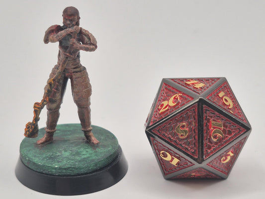 Elf Fighter Miniature: Armored Warrior, Elemental Blade