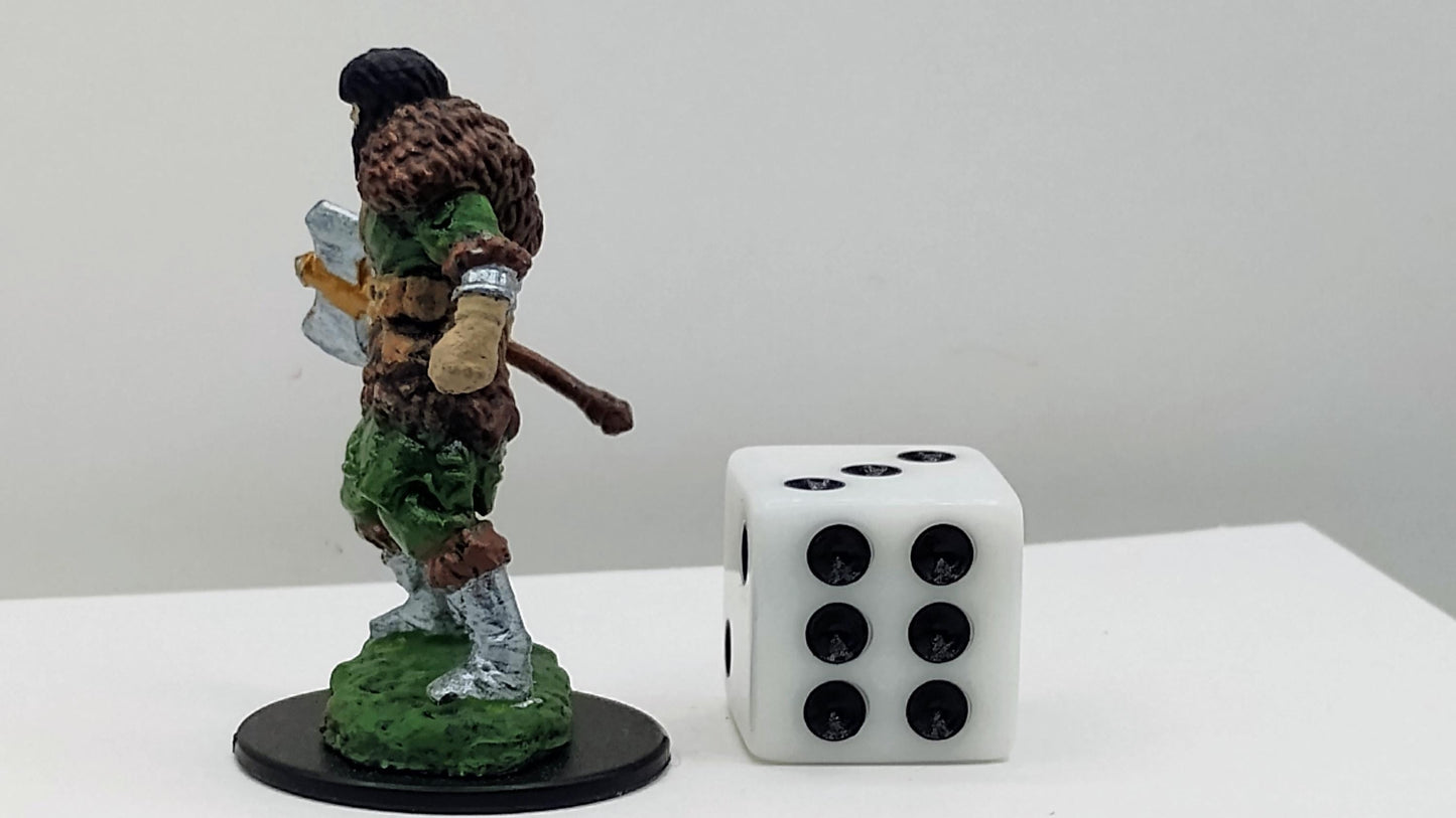 Human Barbarian Miniature: Fierce Warrior with Axe