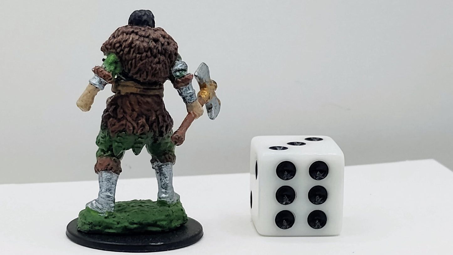Human Barbarian Miniature: Fierce Warrior with Axe