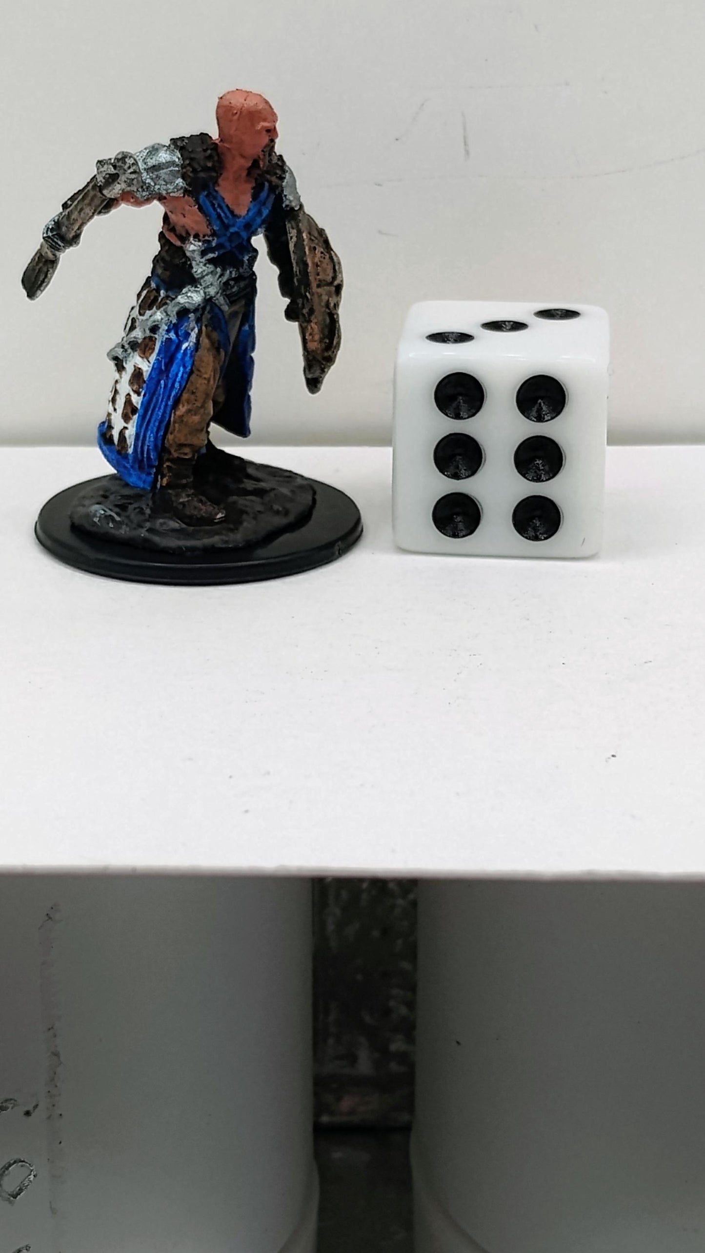 Human Barbarian Miniature: Fierce Warrior with Mace & Shield