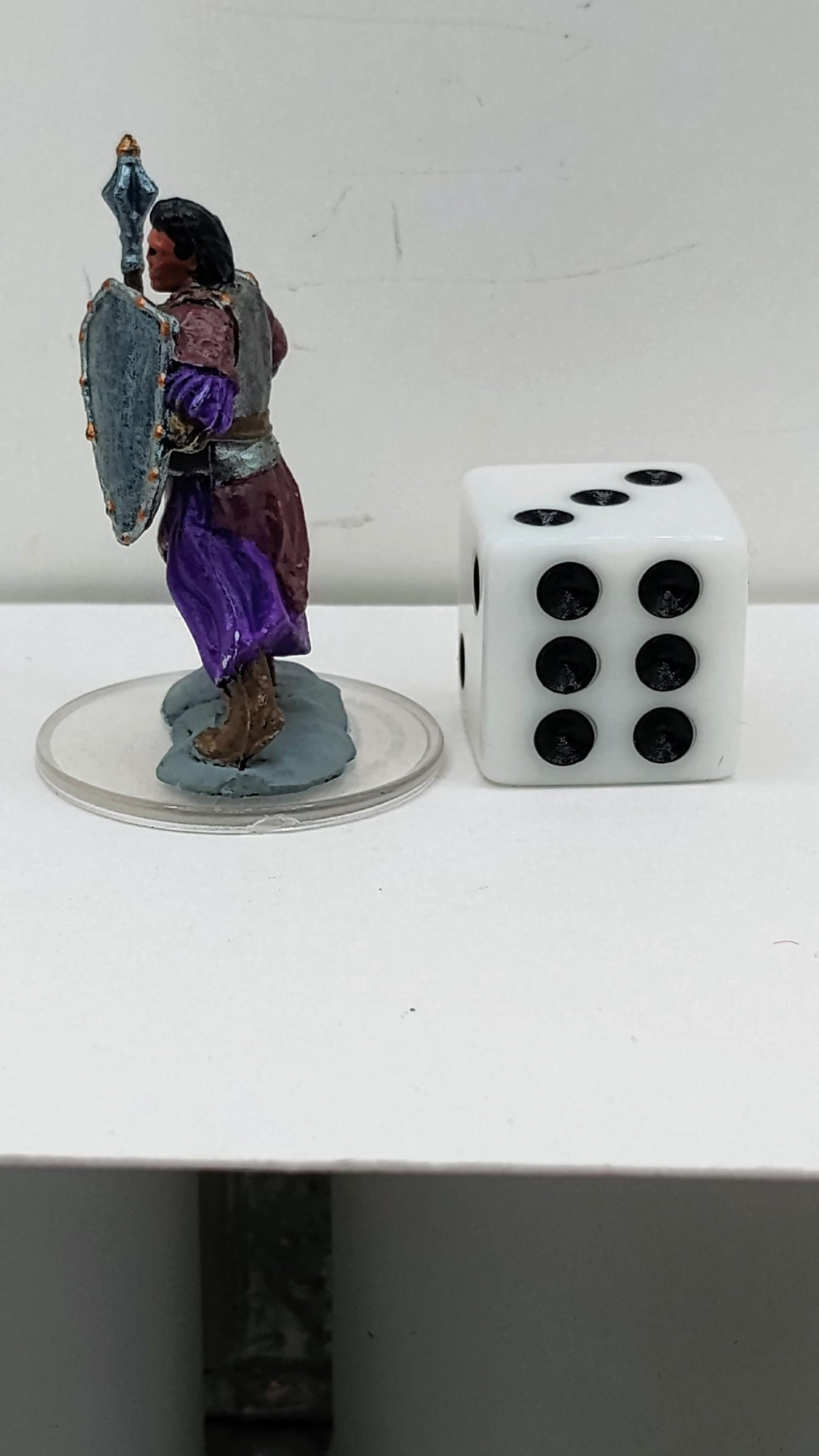 Human Warrior Miniature: Clovis, Steel Shield & Mace