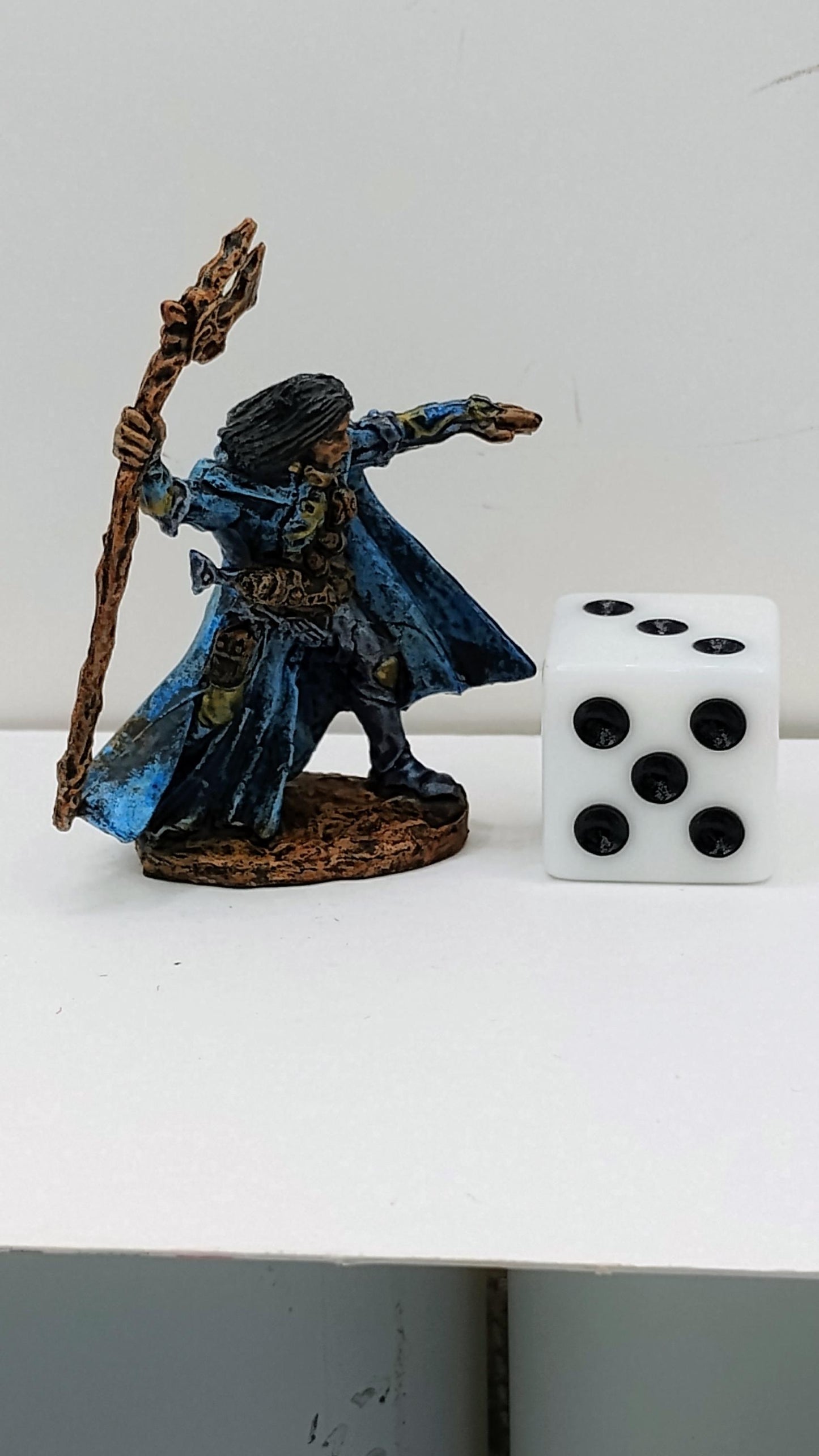 Human Druid Miniature: Weathered Leather, Twisted Staff