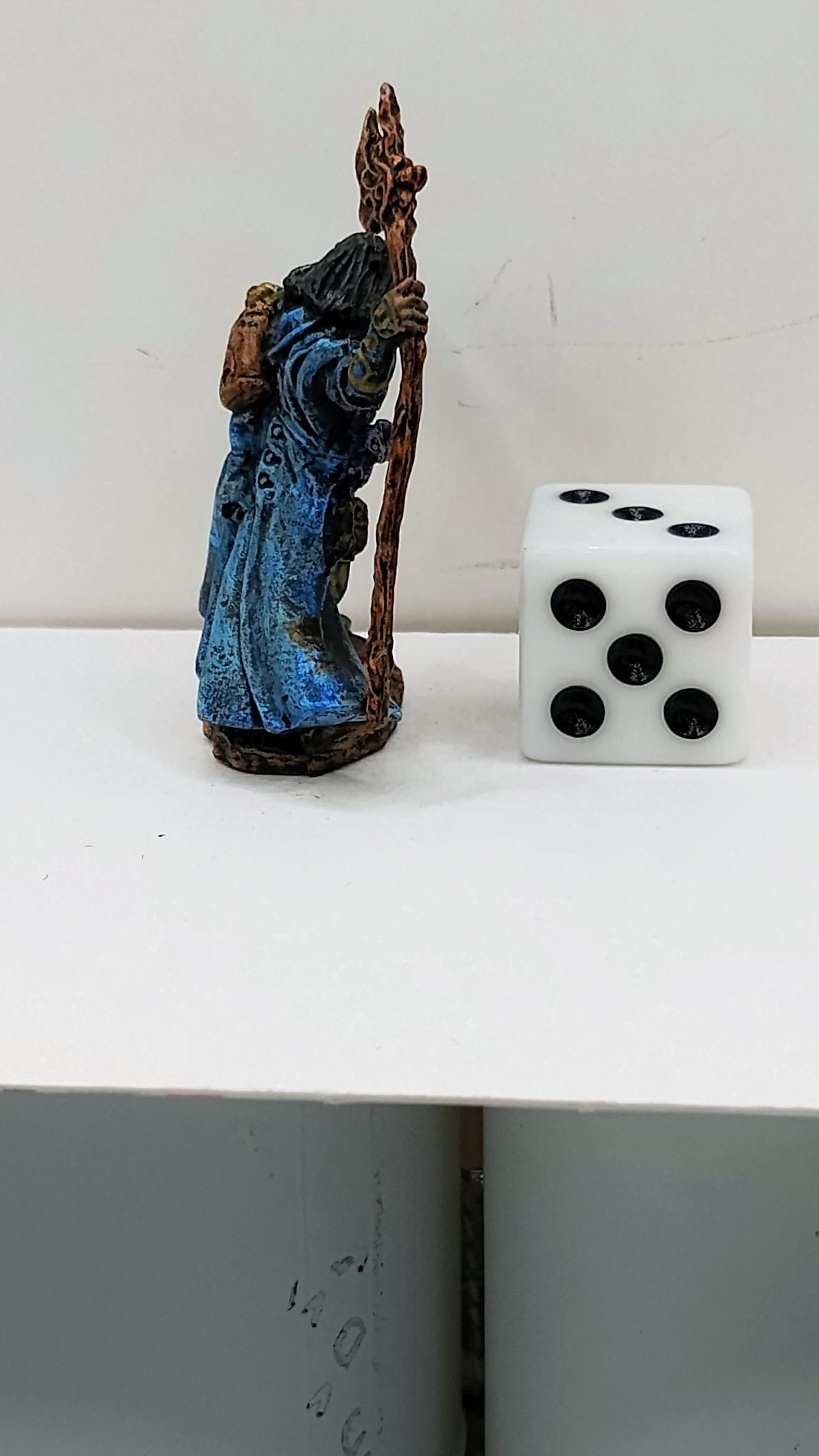 Human Druid Miniature: Weathered Leather, Twisted Staff